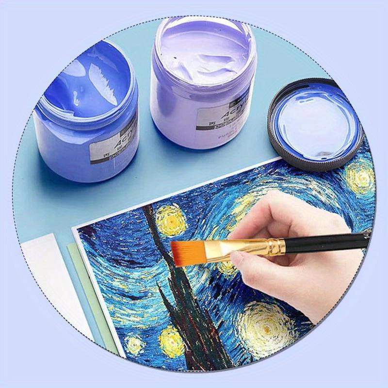 15Pcs Oil Paint Brushes Set Various Size Nylon Hair Wood Grip DIY Colored Drawing Watercolor Acrylic Art Supplies