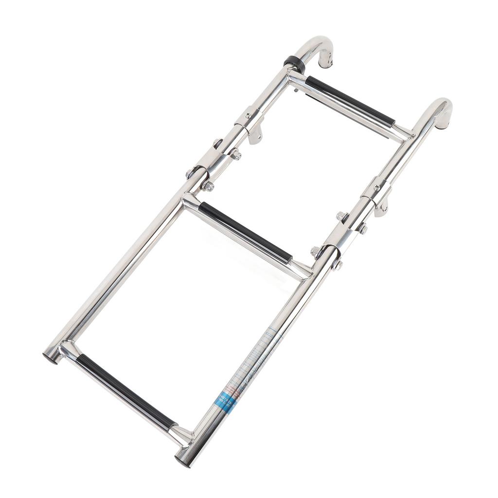 3 Steps Foldable Boat Ladder Stainless Steel Stern Mount Enhanced Grip Swim Deck Ladder for Yacht Dock
