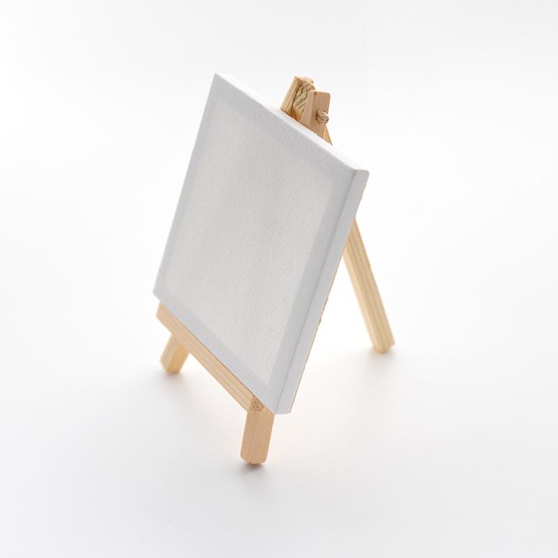 Painting Canvas and Easel Set for Children Boy Girl with Acrylics Paint Paintbrush Wood Easel and Painting Canvas