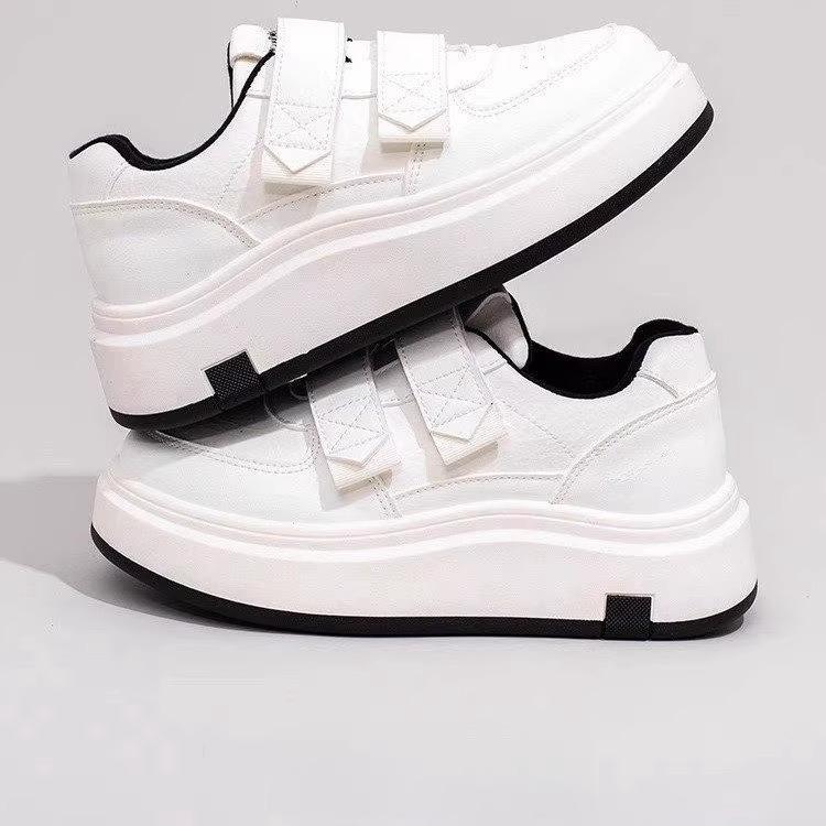 2025 spring popular thick-soled Velcro board shoes women's new ins versatile student sports and leisure white shoes
