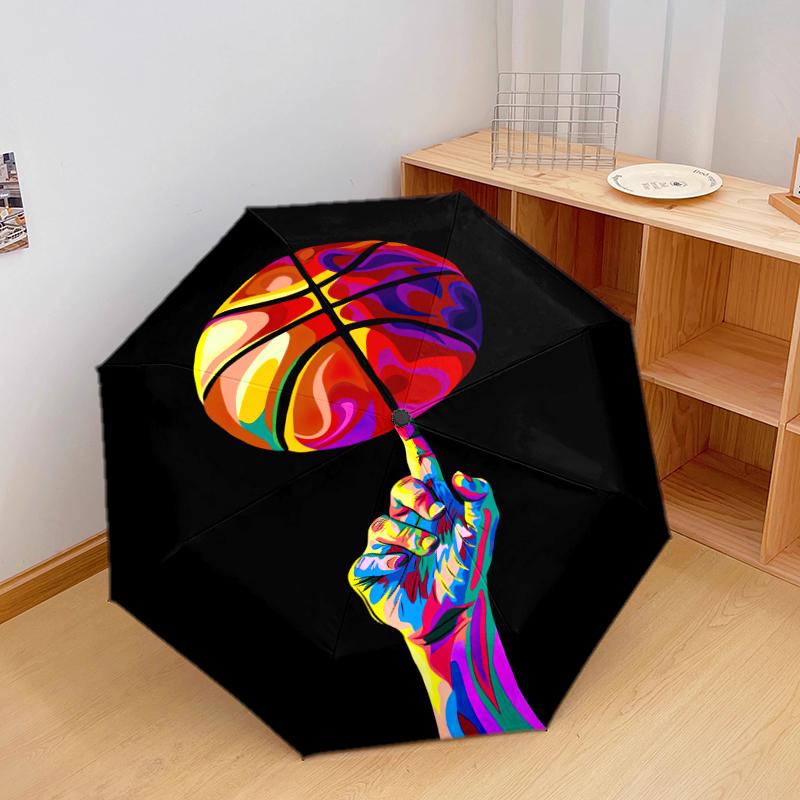 1PC basketball sport Umbrella Portable Folding Umbrella Iron Frame Hole Bone Structure Outdoor Home Umbrella A7