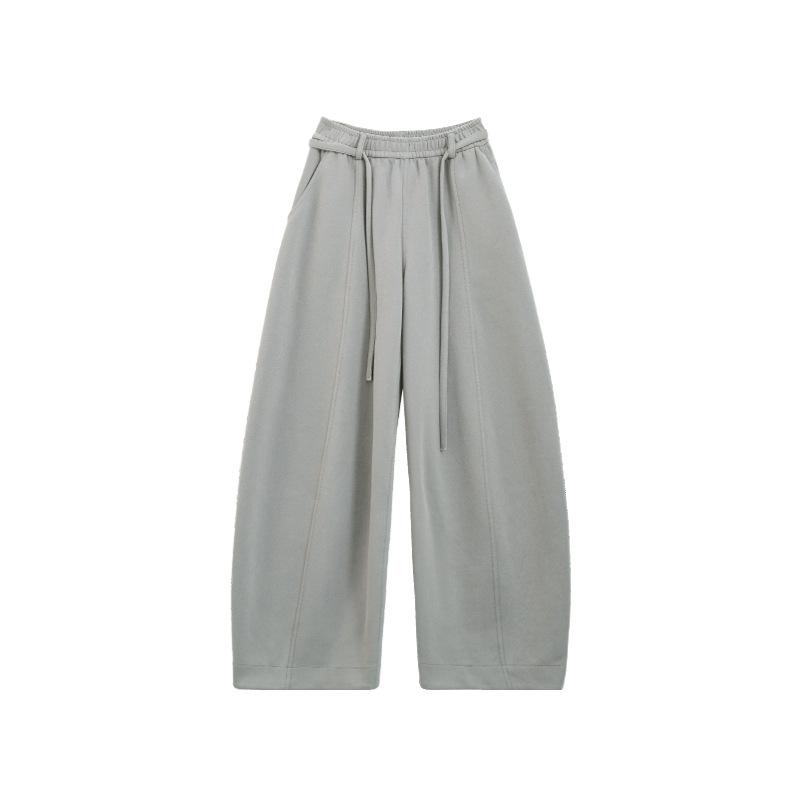 Women Autumn Winter Loose Sports Pants Elastic Waist Casual Trousers Solid Color Joggers Warm Daily Streetwear Pants