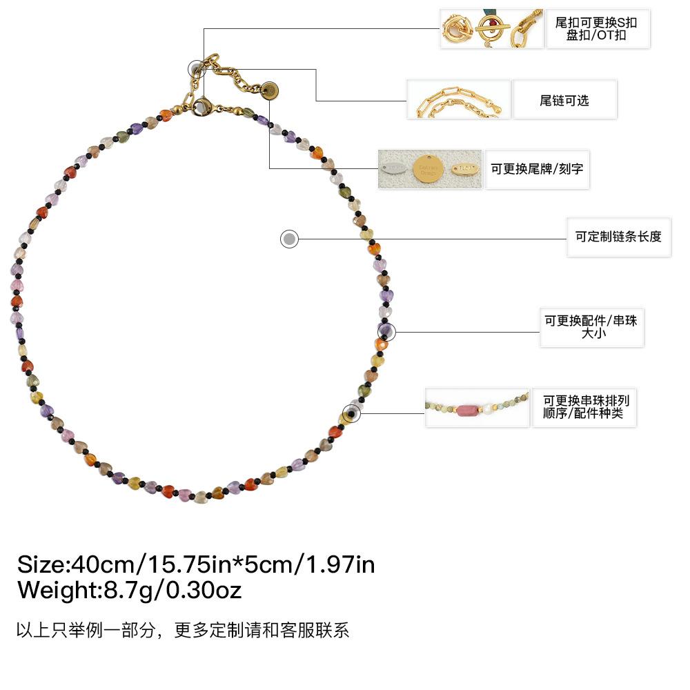 GEMCHIC Women s Colorful Heart Zircon Necklace Dopamine Style Fashion Collarbone Chain
