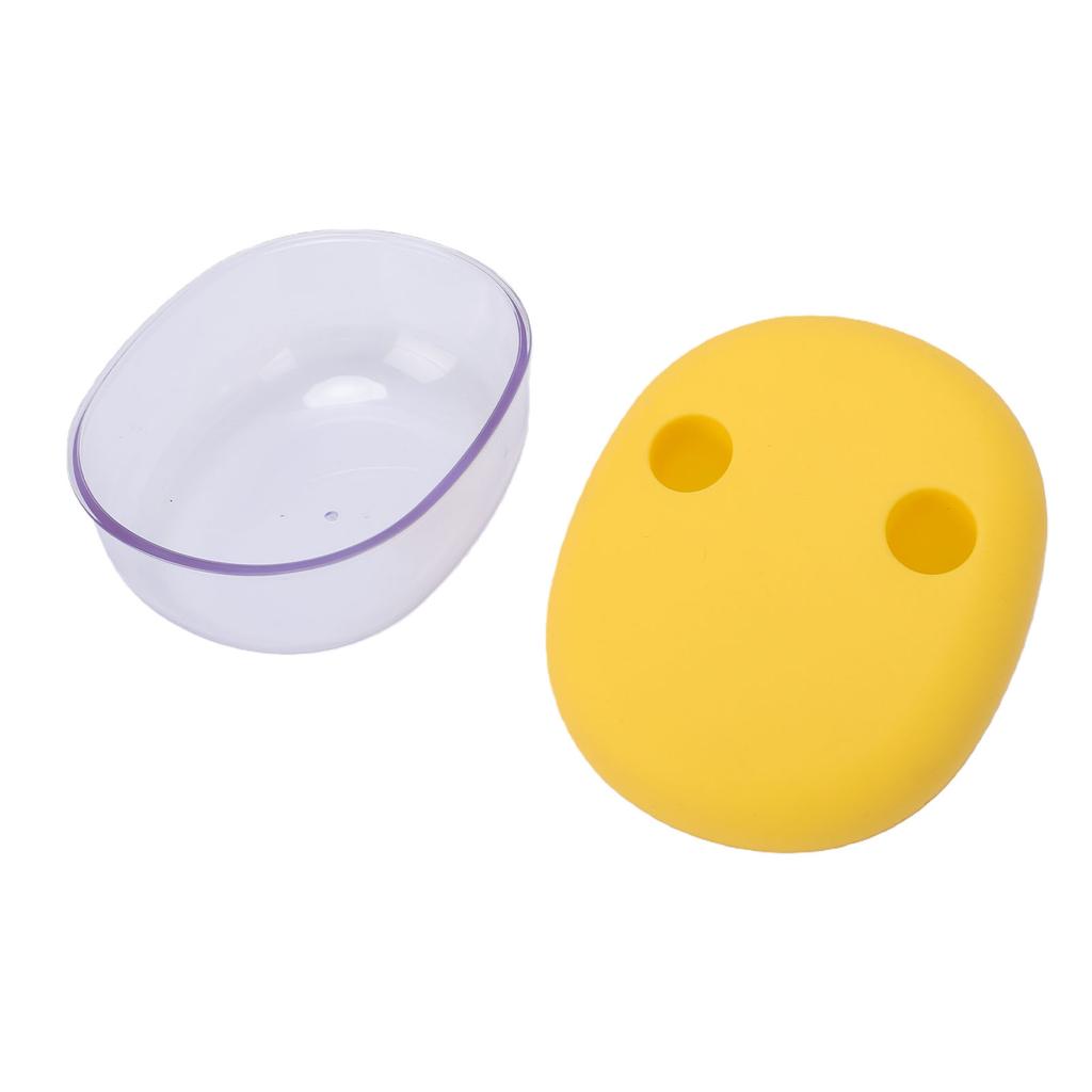 2 in 1 No Mess Snack Container Built in Silicone Finger Sleeve Leakproof Snack Box with Tight Silicone Gasket Yellow