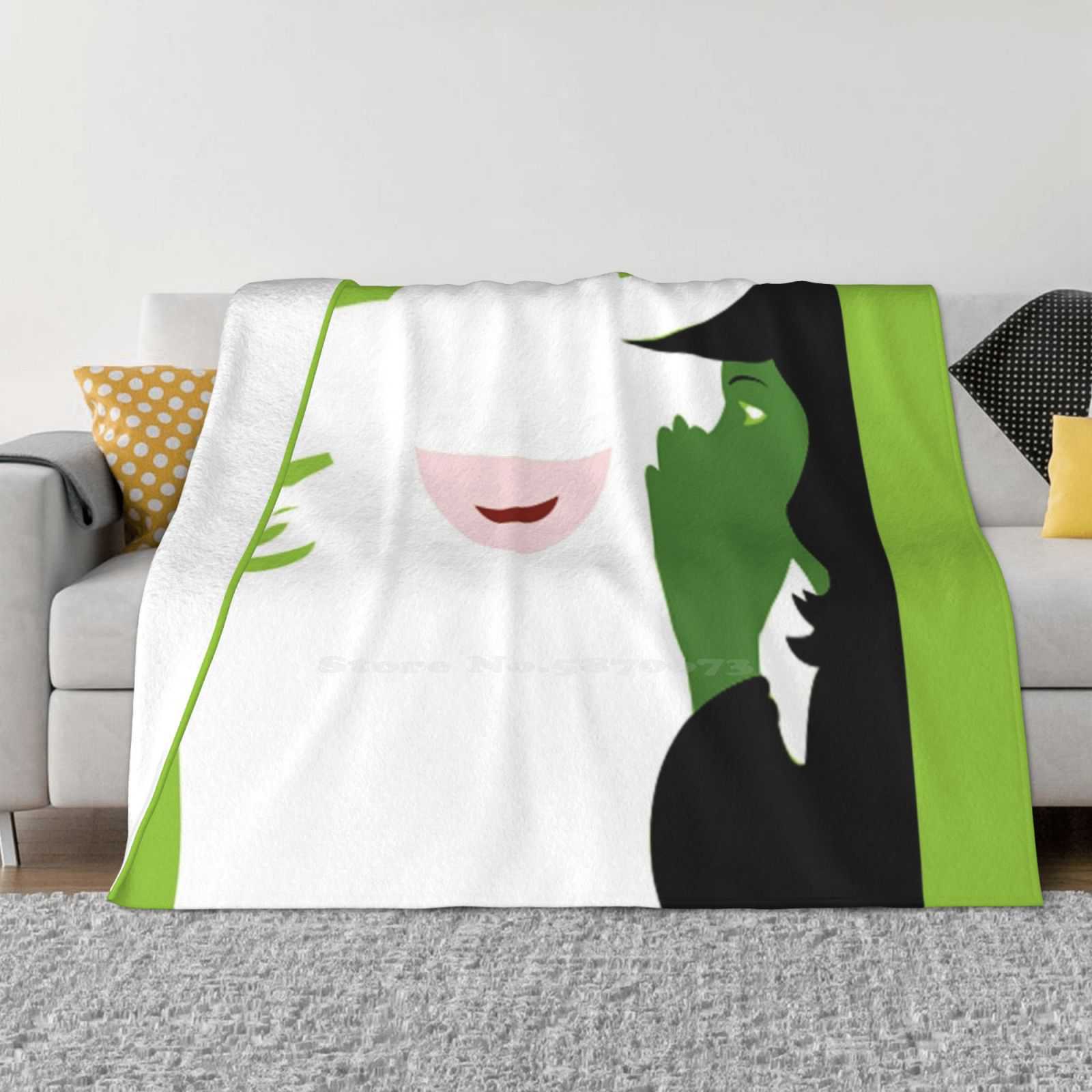 Reversed Wicked Fashion Soft Warm Flannel Blanket Elphaba Thropp Galinda Upland Glinda The Good Witch The Wicked Witch Of The 30x40in