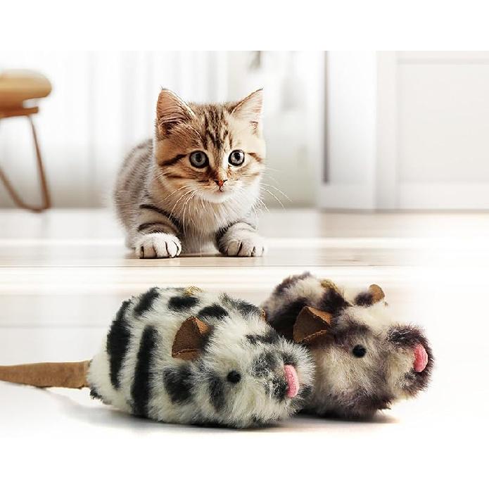 Cat Mice Toys Catnip Indoor Toy Interactive Kitten Toy for All Breeds Cats Lifelike Mouse Sound Realistic Mouse 2 Pack (2 Pack Mouse), Small 2 Pack Mouse