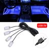 Car Neon Light Foot Light LED Interior Decoration Backlight Cigarette Lighter USB Atmosphere Lamp Auto Decorative Accessories