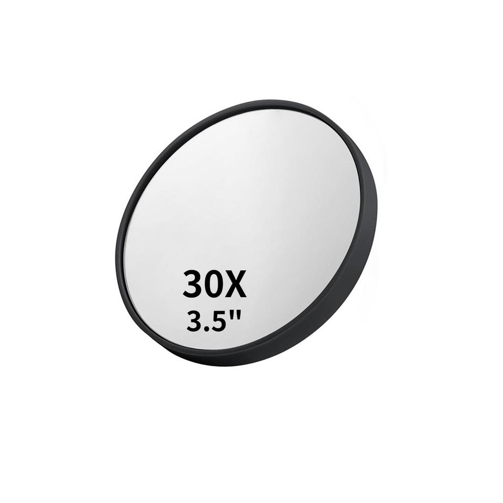 Set di Specchi Ingrandenti (20X, 30X, 40X) Specchietti da Viaggio Compatti da 3,5" con Pinzette e Ventose per Trucco, Sopracciglia e Peli Incarniti