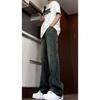 The new lightning pattern jeans men's straight tube slightly pulled water wash gradual change old boyfriend style design sense loose wide legs