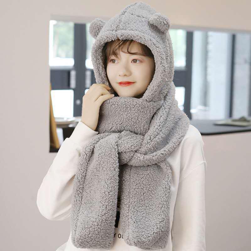 Set de Gorro de Invierno y Bufanda Doble para Mujer - Te Mantiene Caliente y Protege tus Orejas.