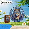 HOOLOOG Wolf & Flower Pattern High-Difficulty DIY Wooden Puzzle & Money Box