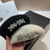 Niche Light Luxury Rhinestone Beret Female Wool Painter Hat Irregular Three-Dimensional Bud Hat Tide