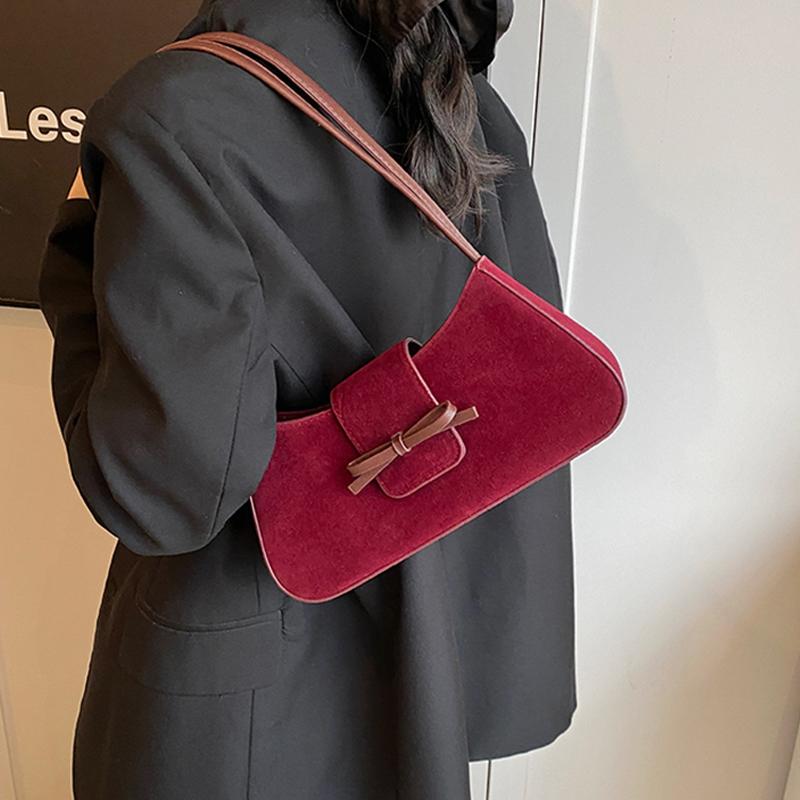 Сумка подмышкой из нубуковой кожи в стиле ретро для женщин — фото 3