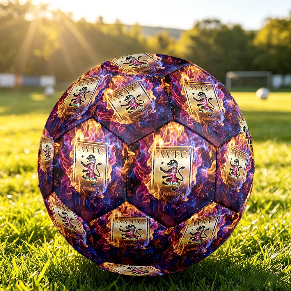 Pallone da Calcio Aston Villa Stampato Taglia 5, Pallone da Calcio Antiscivolo per Partite Adulti, Souvenir per Tifosi di Calcio