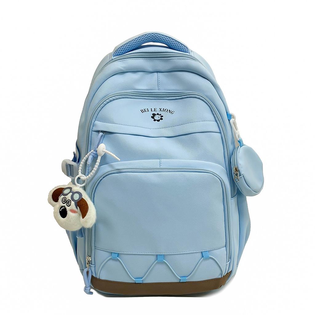 Large-capacity simple casual backpack, male and female high school students, high school students, schoolbags, multi-compartment fashion backpacks
