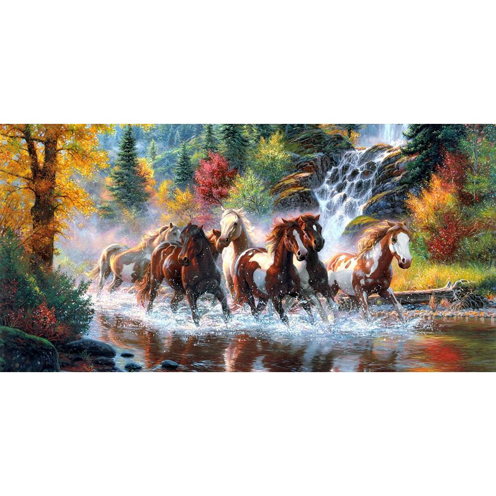 5D DIY Diamond Painting Kits Horse Galloping Full Round Drill Wall Decor Art Crafts Mosaic Rhinestone Picture Home Decoration Gi