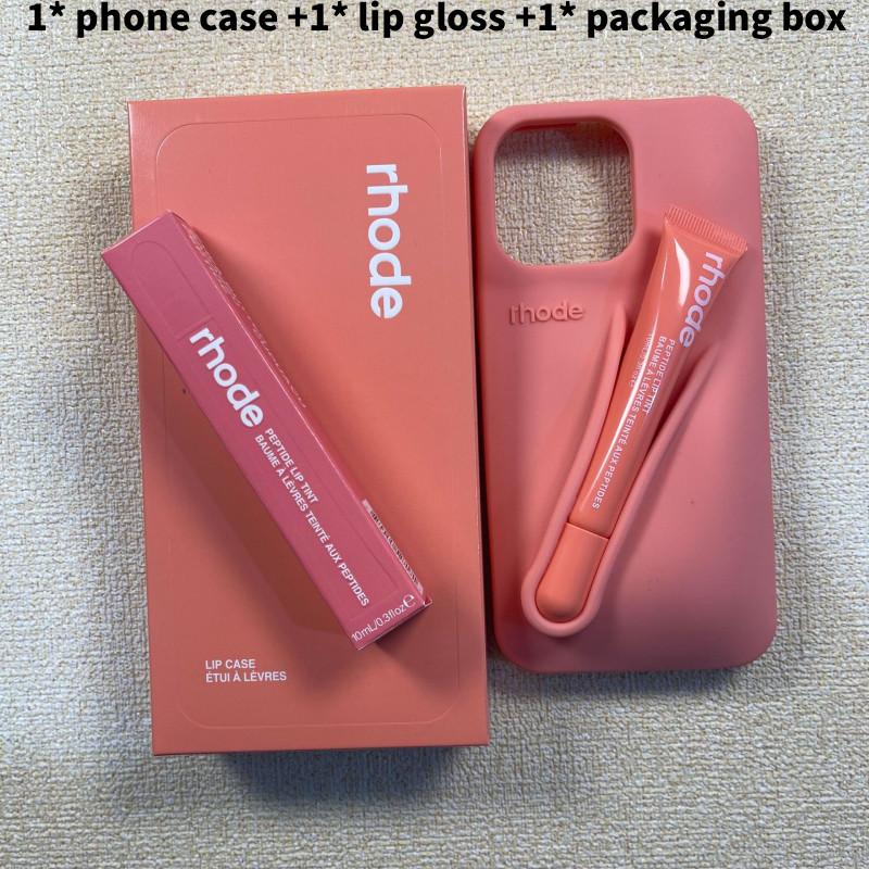 

Rhode Блеск для губ Силиконовый 3D Чехол для мобильного телефона для iPhone 14 Plus Подарок Красочный Peach Pit