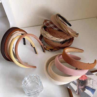 Yeni Moda Kadın Bez Saç Bantları Headdress Kafa Bandı Kızlar Vintage Geniş Hairband Saç Çember Kravat Kadın saç aksesuarları Şapkalar
