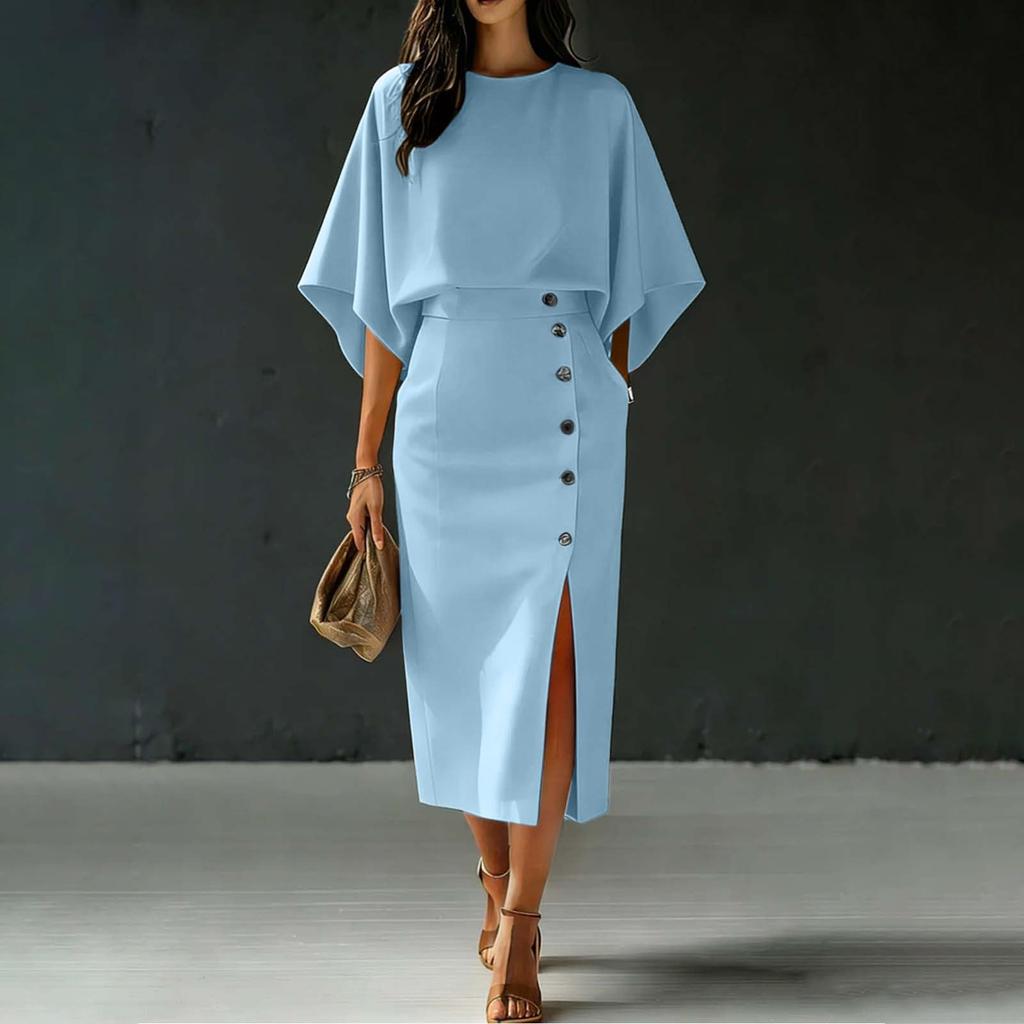 Damen Elegantes Ärmelloses Rundhals-Oberteil und High-Waist-Rock Zweiteiliges Set
