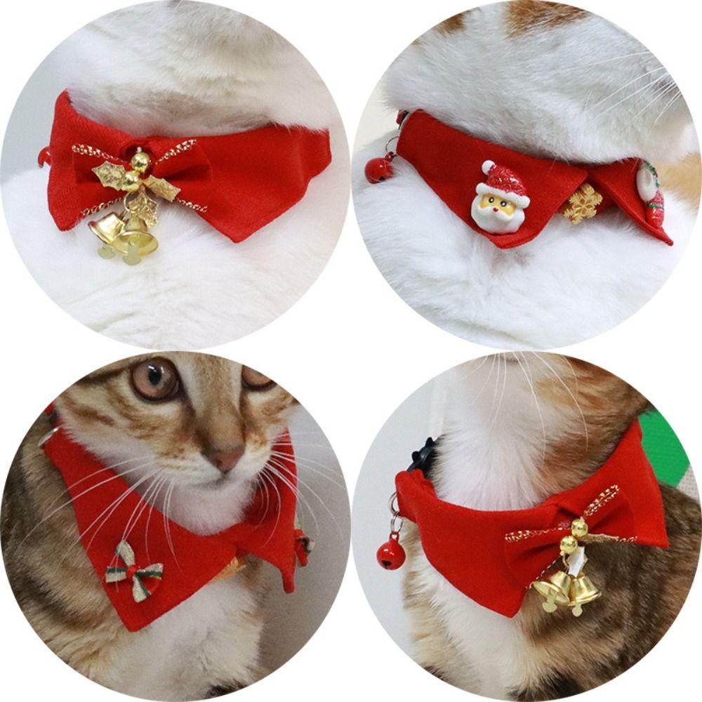 Cute Kitten Bowties Collar Necklace with Bell Kitten Christmas Bow Collar  Cats