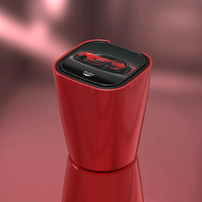 Portable Car Ashtray Double Inner Box With Led Lighting Trash Car Interior Supplies