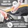 Wood Laundry Hamper Foldable With Lid & Liner Bag Storage Basket