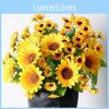 Sunflower Artificial Flowers For Home Decor And Photography Props With Silk Material