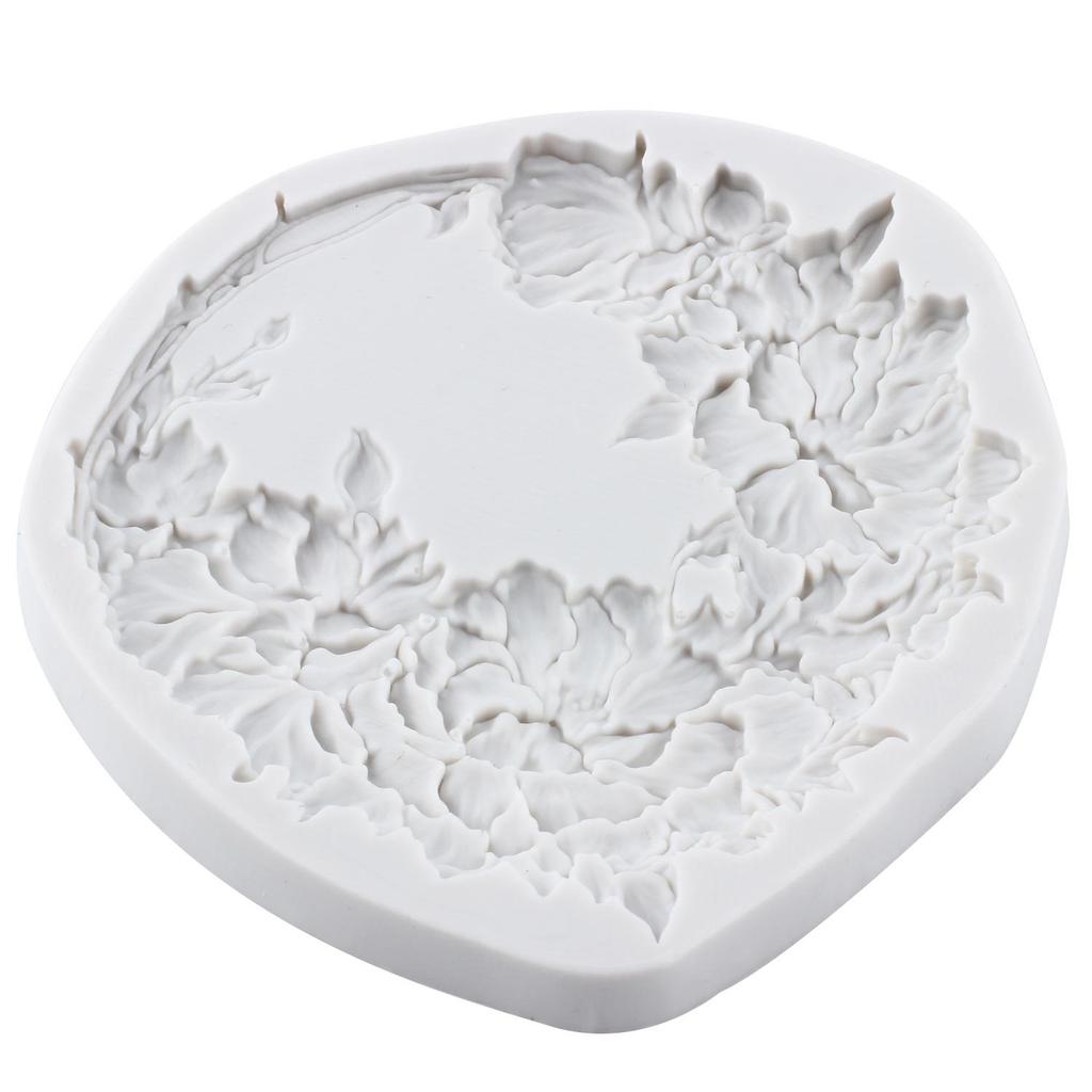 Baroque Photo Frame Silicone Mold Peony Garland Butterfly Rose Fondant Molds Cake Decorating Tools Theme Cake Dessert Decorated Chocolate Candy Mold