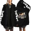 Haikyuu Volleyball Anime Mens Zipper Hoodie Loose Fit Cotton Sweatshirt Teens Casual Wear
