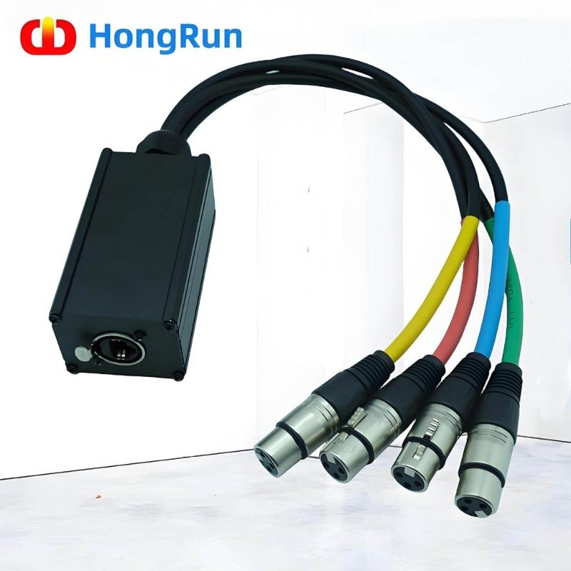 Professional Multi Networks Receiver Extender 4 Channel 3Pin XLR Female Connector for Stage Sound Lighting Recording