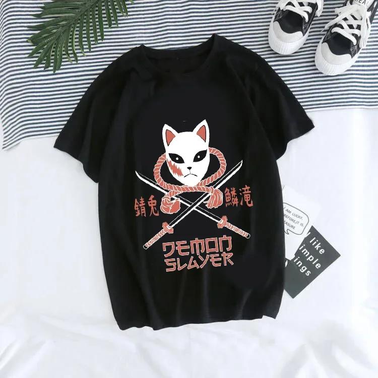 Japanisches Anime Demon Slayer T-Shirt für Damen Kimetsu No Yaiba Nezuko T-Shirt Weiblich Tanjirou Kamado Grafik y2k Kleidung Oberteile