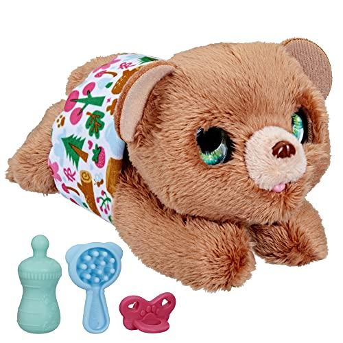 Hasbro FurReal Baby Bear, a voice- and sound-responsive animatronic plush toy with adorable sounds and blinking movements, for ages 4 and up (F4158),