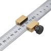Brass Line Locator DIY Measuring Tools Ruler Limiter High Precise Steel Ruler Positioning Block Adjustable for Carpentry Scriber