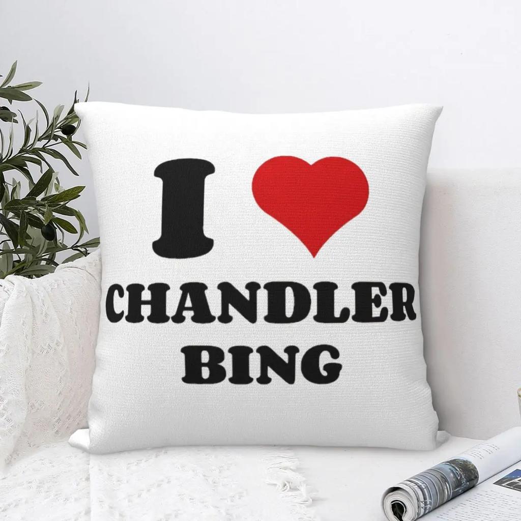 I Heart Chandler Bing Matthew Perry Square Pillow Case Throw Pillow Funny Cushion Covers