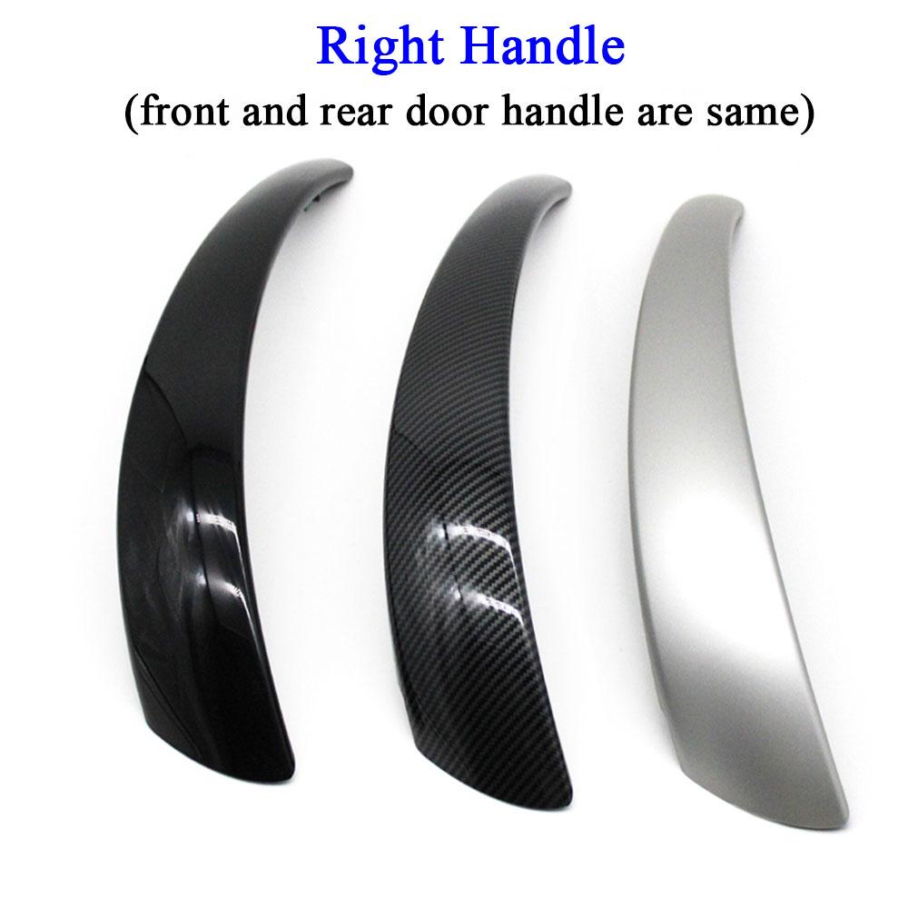 Car Interior Door Black Silver Carbon Left Right Pull Handle Cover Trim Replacement For BMW 1 Series E81 E82 E87 E88