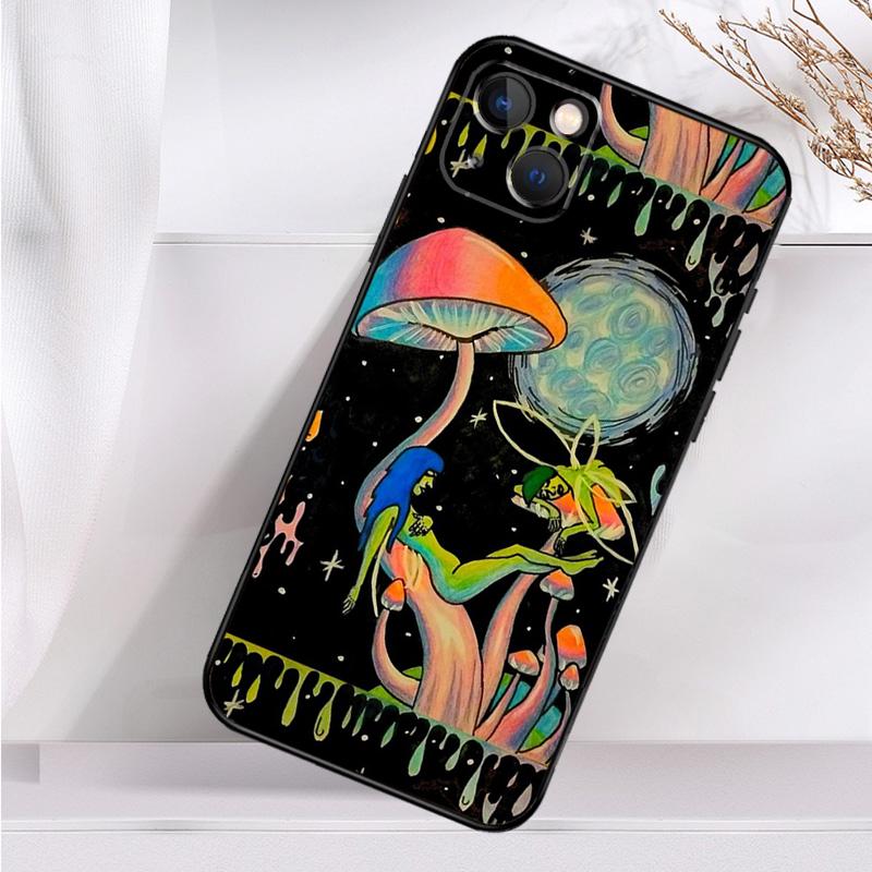 Psychedelic Mushrooms Florals Shockproof Case For iPhone 17 15 16 Pro Max 11 14 Plus 12 13 Mini 16e 17 Air Phone Cover
