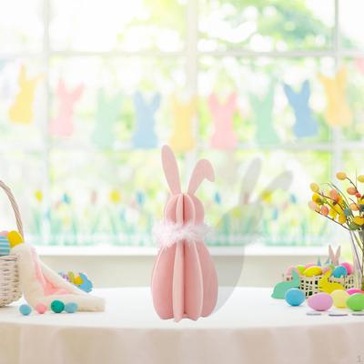 Easter Bunny Decoration Desktop Ornament Freestanding Wooden Sign Table Centerpiece for