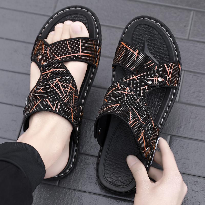 

Casual Comfortable Men Fashion Casual Wear-resistant Sandals Summer Beach Shoes Thick Bottom Slip-on Slippers 41