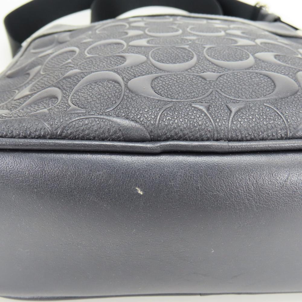 Used COACH Shoulder Bag Signature F11741 Leather Midnight Navy Black