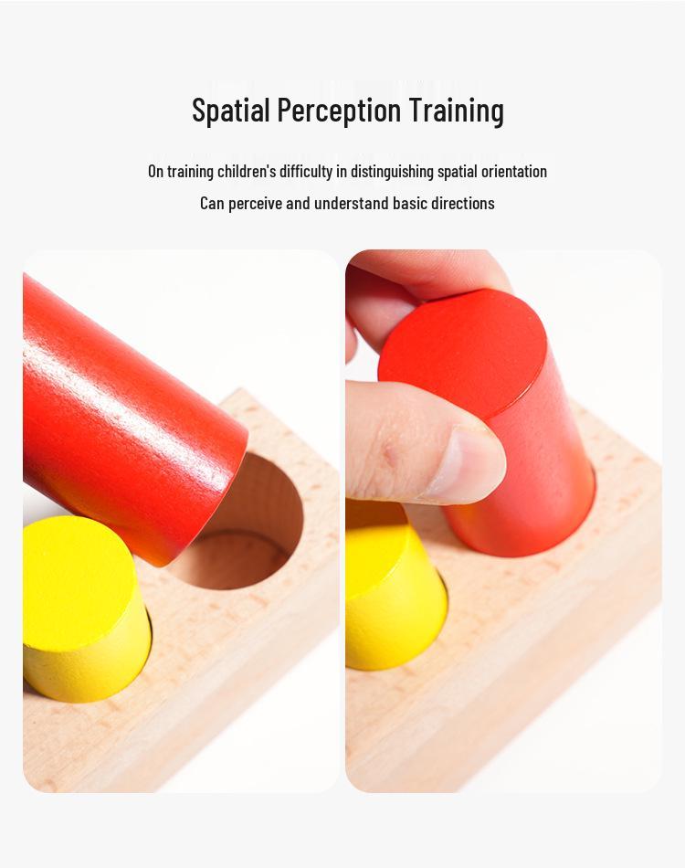 Montessori Wooden Colored Cylinder Blocks: Early Education Teaching Aids for Children