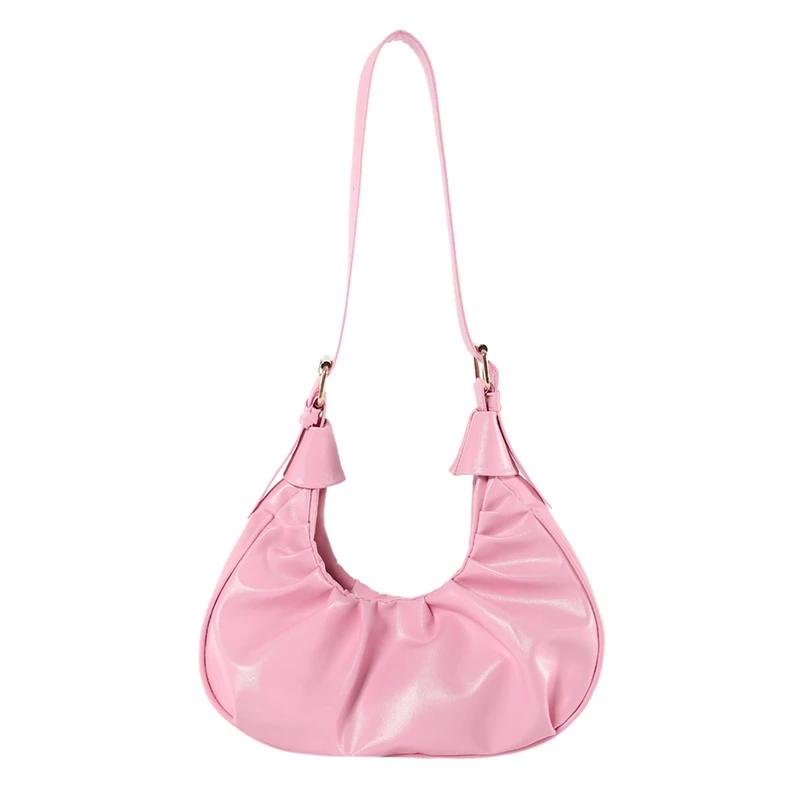 Women's Shoulder Bags with Internal Compartments Monochromatic Zippered PU Bags Stitching Line  New Fashion