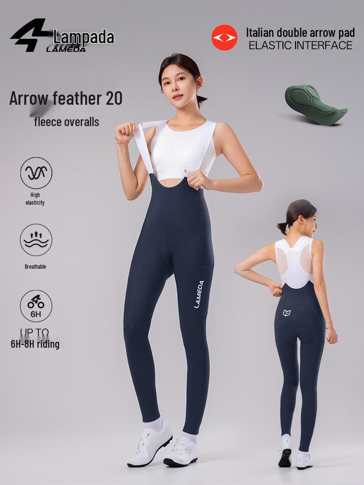

Lanpada Feather 20 Women s Fleece Cycling Pants with Suspenders & Pockets for 5-15°C - Perfect for Autumn/Winter Biking XXL чорний