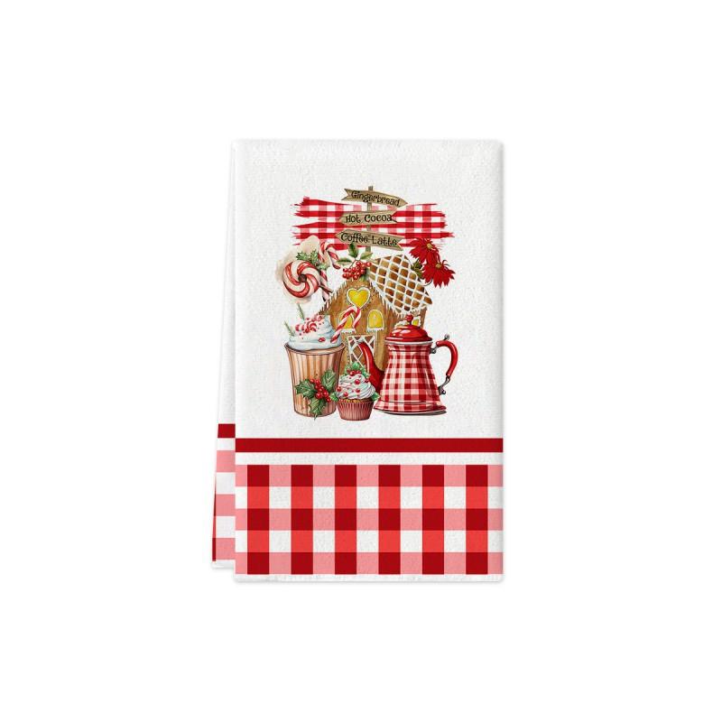 Christmas Kitchen Towel Nordic Style Snowman Print Dish Multipurpose Cotton Tea Home Holiday Decor