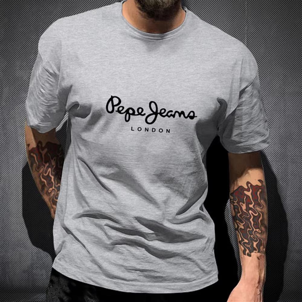 Nejnovější Pepe Jeans London Tričko Letní Pánské Krátký Rukáv Populární Móda 100% Bavlna Vrchní Díly Trendy Streetwear Trička Oblečení Y2K