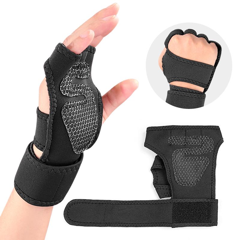 Sports Weightlifting Half-Finger Backless Palm Protector Silicone Non-Slip Wear-Resistant Compression Protective Training Gloves