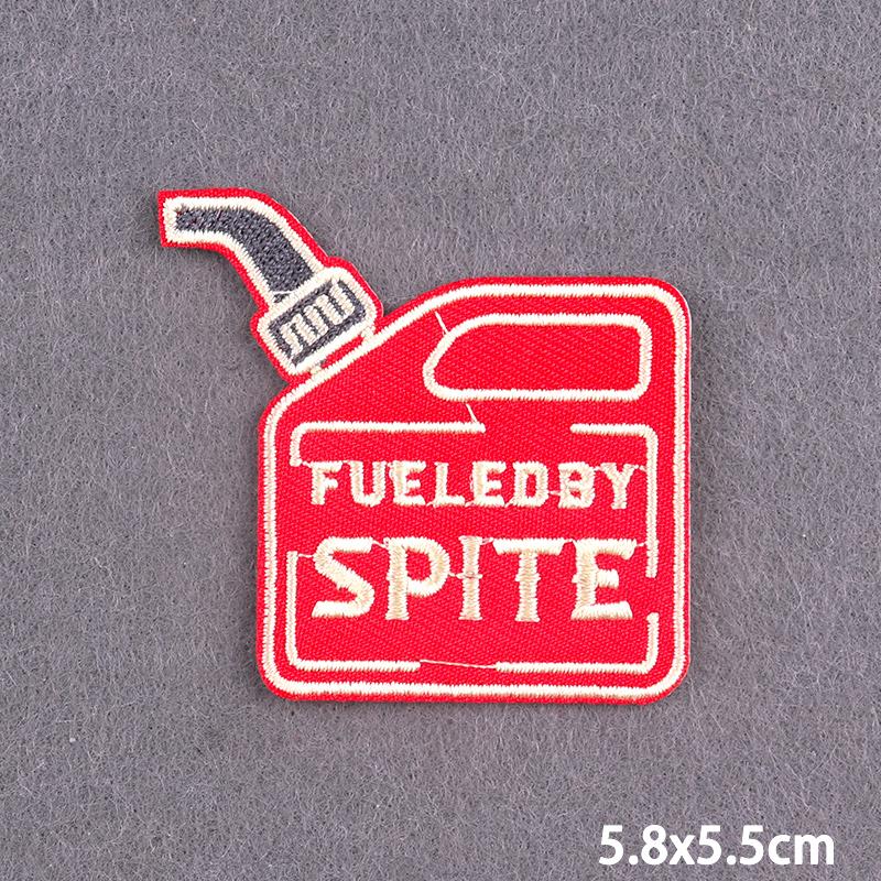 Red Fusible Patches Hiphop Iron On Thermoadhesive Patches For Clothes Cross Skull Embroidery Patches For Jacket Logo Applique