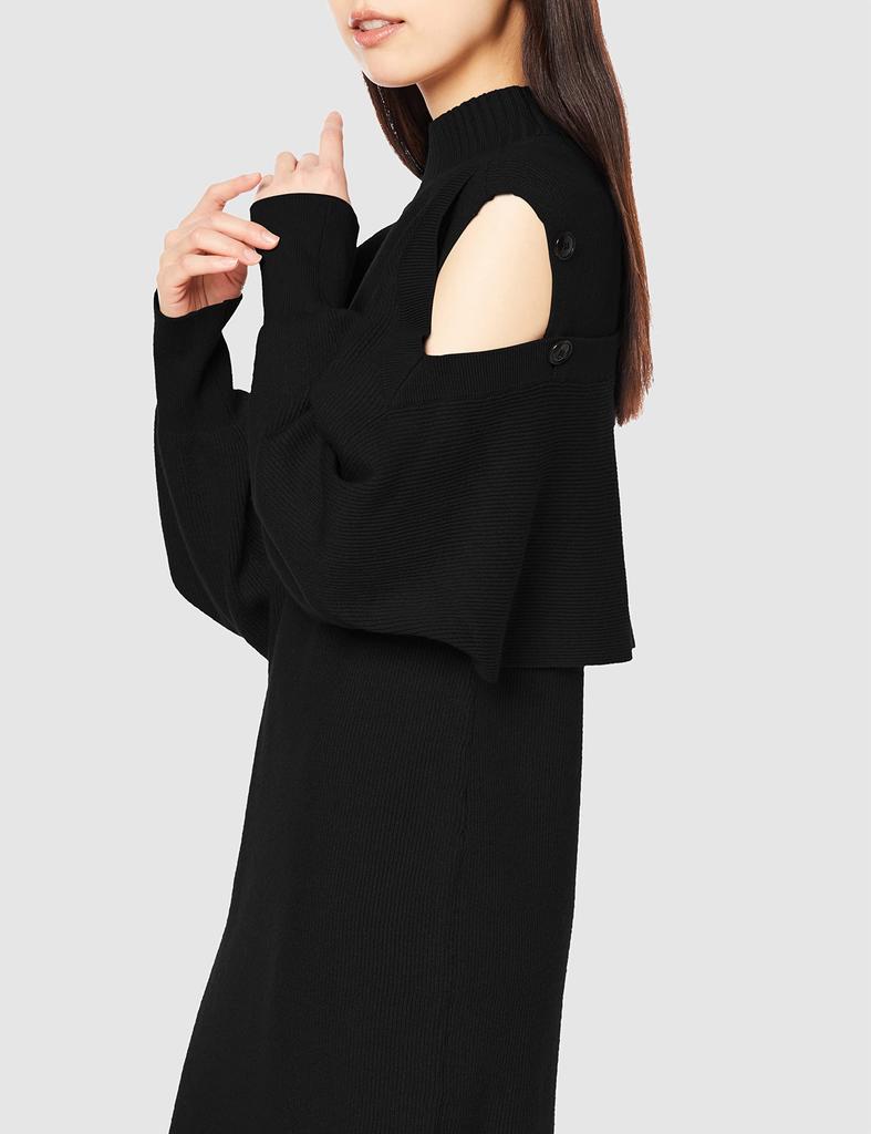 Snidel Open Arm Knit Dress Size F Women's SWNO225060, Black,