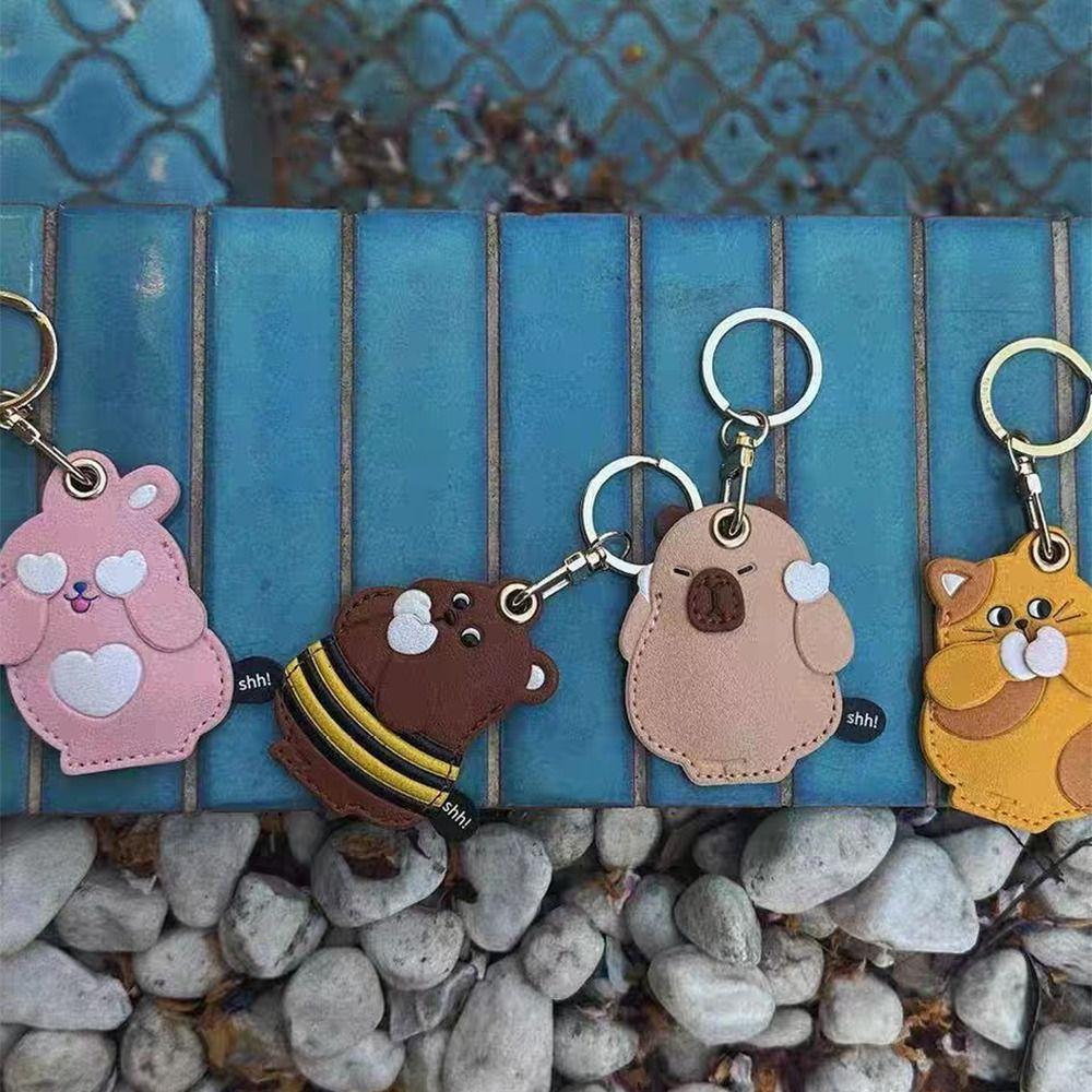 

Bear Access Card Case Kitten Cartoon Keyring Pendant Kawaii Bag Key Ring Ornament cat