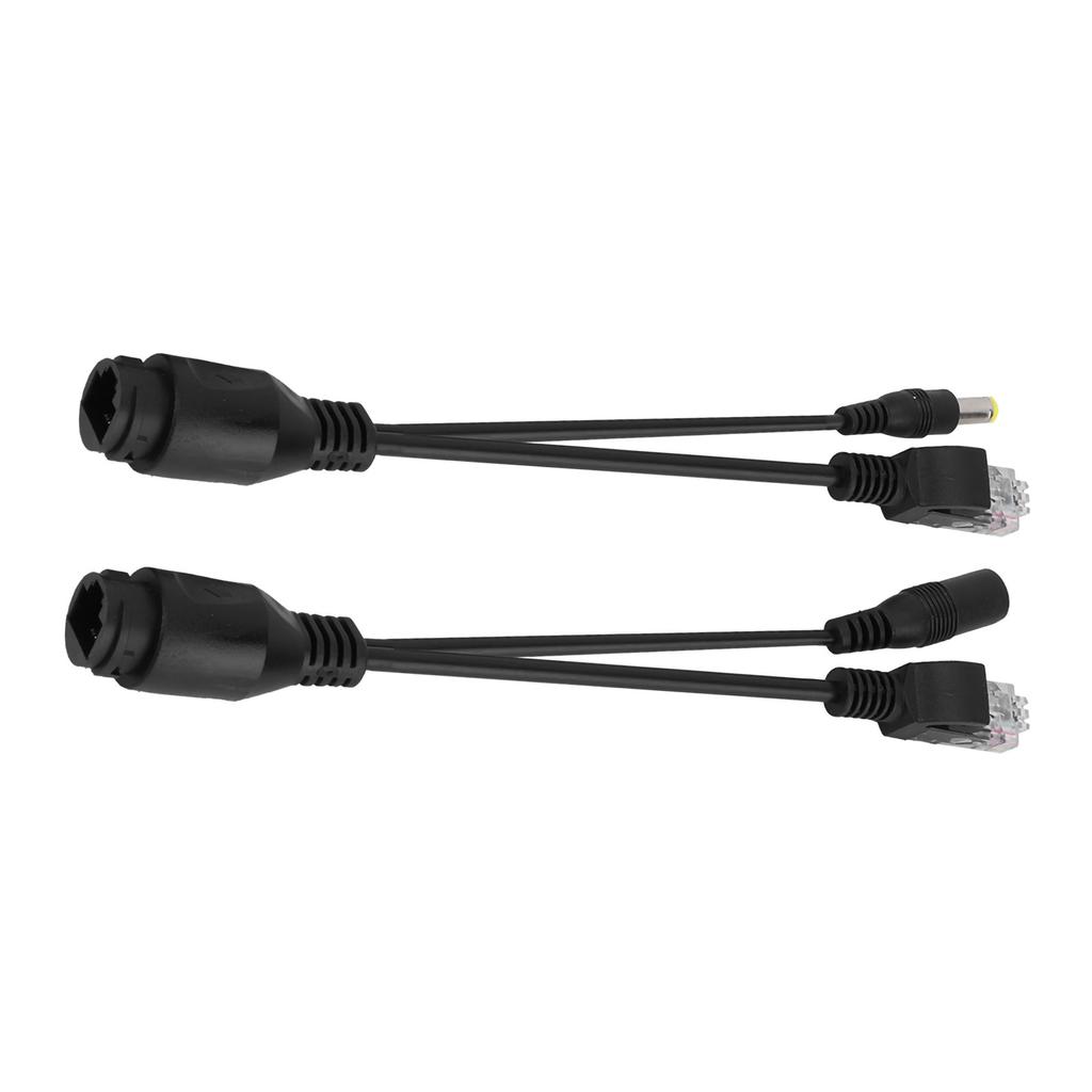 12V Power Over Ethernet Passive POE Adapter Cable Splitter Injector Waterproof  Black