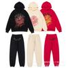 Mens Oversized Hooded Sweatshirt Jogger Set With Foil-Printed Letters Heavyweight Cotton Loop Terry Streetwear Winter Outfit